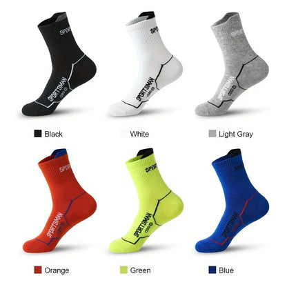 6 Pairs Socks Men's Short Socks Sweat Absorbent and Odorous Basketball Socks Running Sports Socks Breathable Mesh Men's Socks