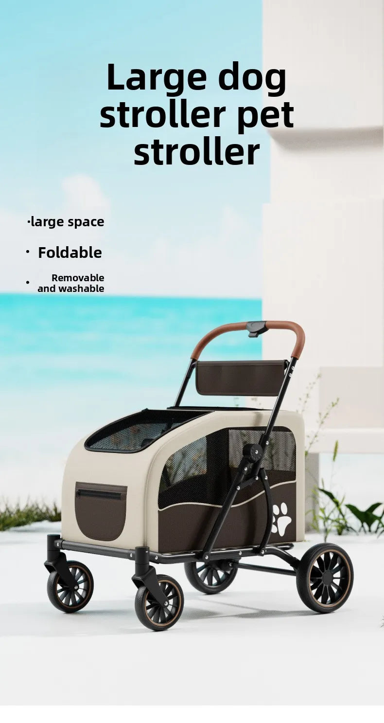Medium Large Senior Dog Multifunction Pet Stroller Outdoor Travel Portable Foldable Stroller for Dog Pet Trolley Pet Stroller