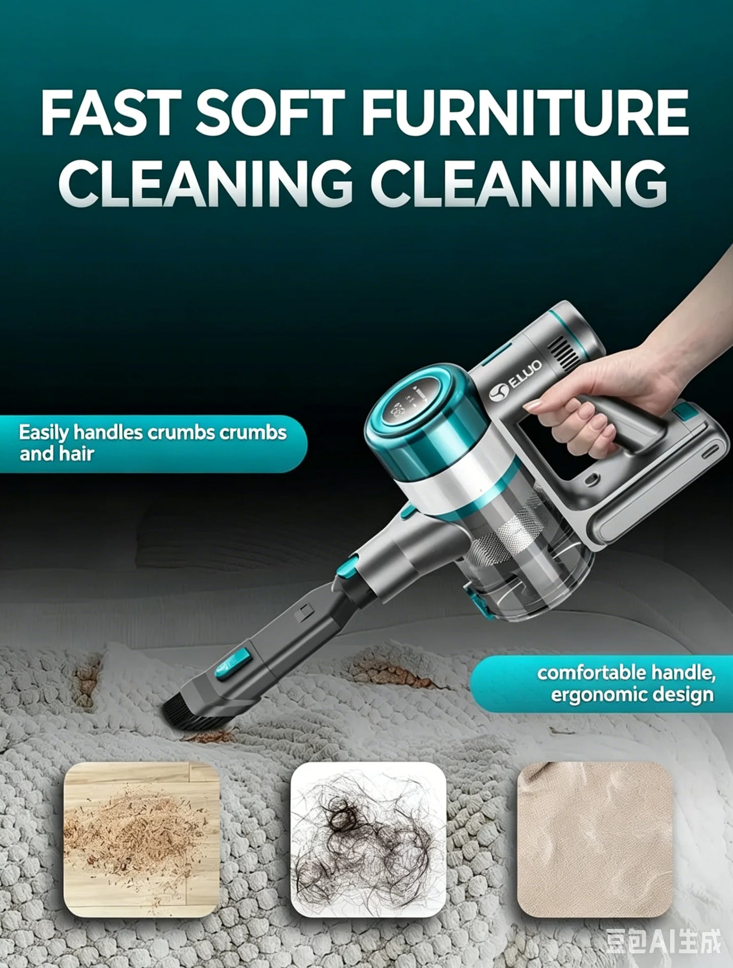 Wireless Vacuum Cleaner, Upgraded Version of Household Green Light Anti Entanglement Floor Brush, Automatic Dust Sensing, Suitable for Hardwood Floors, Carpets, Tiles, Suitable for Hardwood Floors, Carpets, Tiles