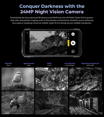 HOTWAV Cyber 16 Pro Rugged Smartphone G100 Octa-core Android 15 Mobile Phone 108MP 6.6'' FHD+ 2K 8GB 512GB 6280mAh Cellphone