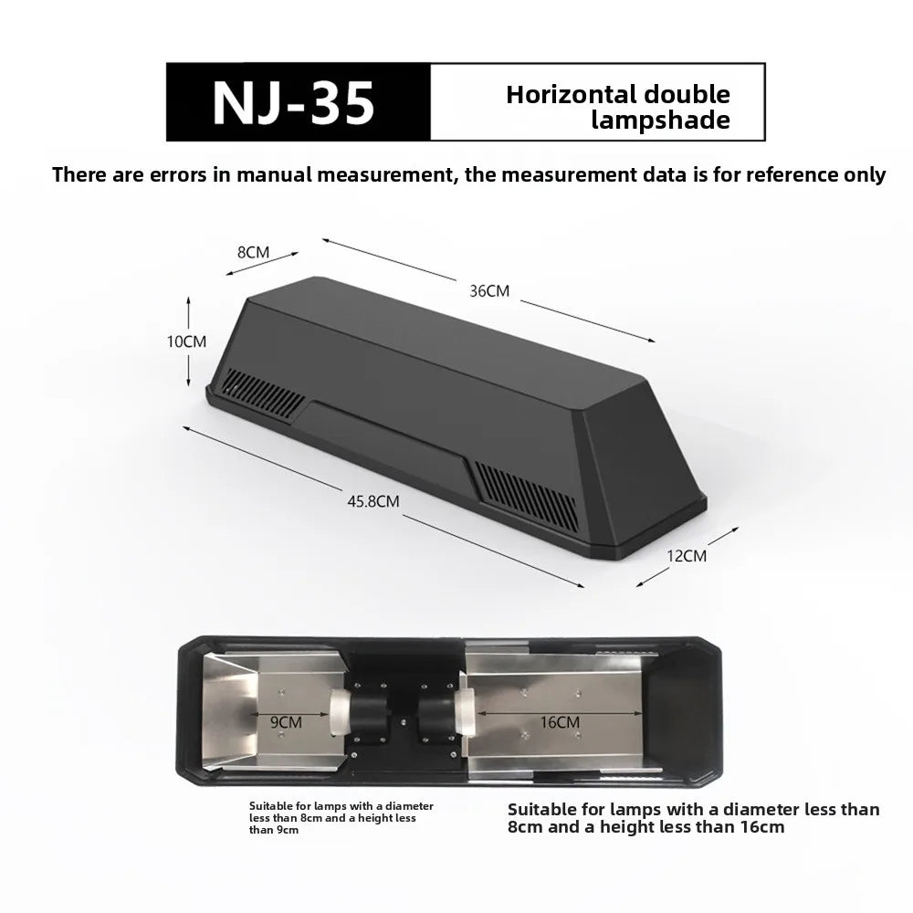 NOMOY Dual Lamp Basking Fixture - Highly Reflective Aluminum Dome for Maximum Heat & UVA/UVB Light Projection