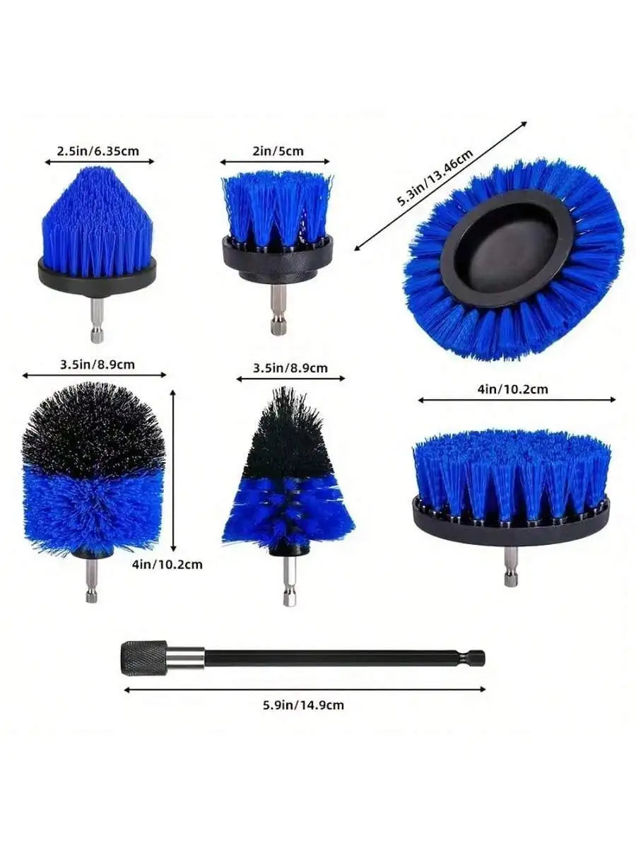 Nylon Round Cleaning Brush Set for Electric Drill High-Density Bristle Carpet And Glass Cleaning Tool Kit.