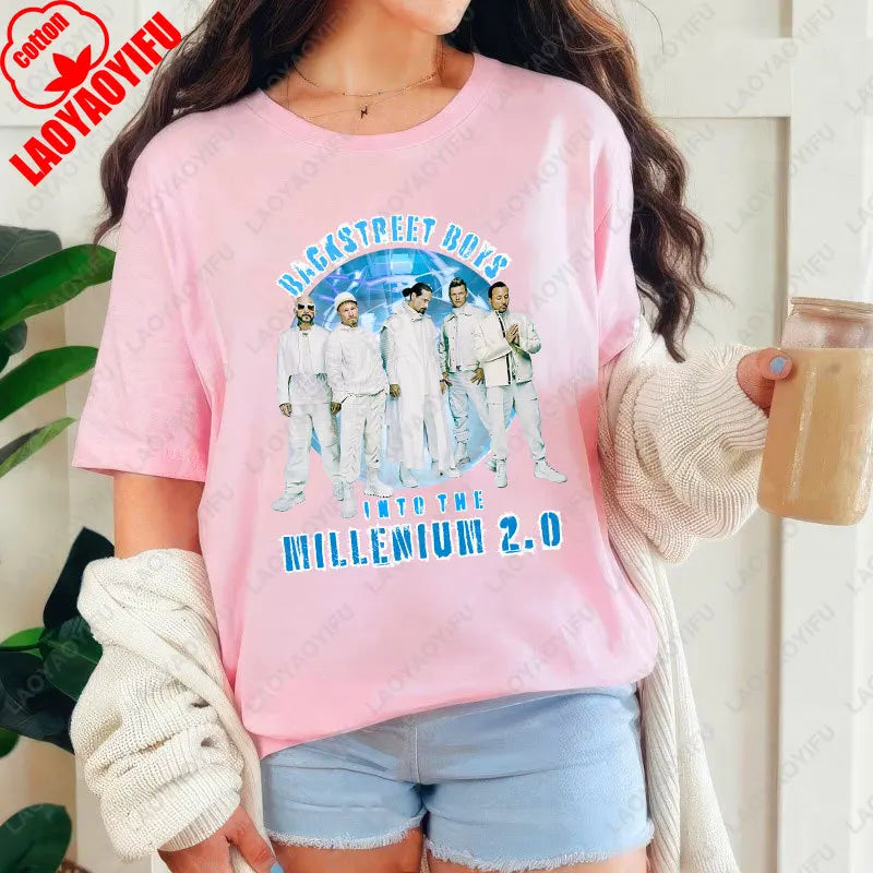 Backstreet Boys Millennium Tour Music Vintage Tshirt Men Women Hipster Popular Tops Summer Fashion Streetwear Unisex Tees Gift