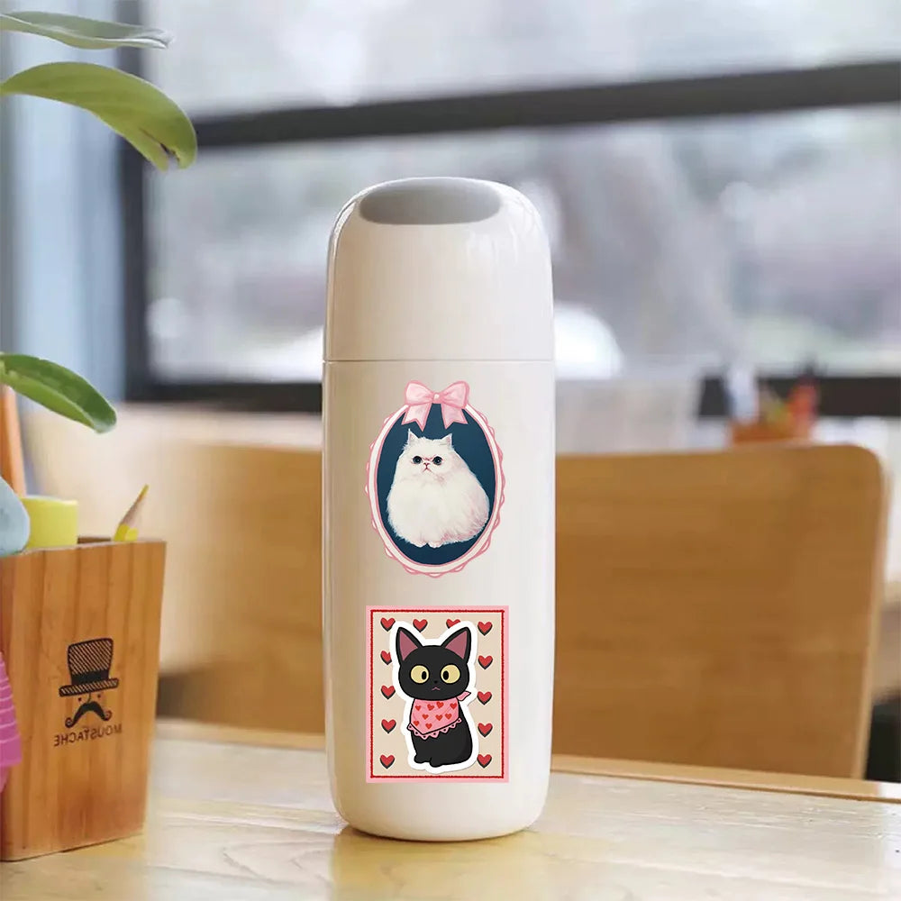 50PCS Cute Cat Decoration Fun Graffiti Stickers DIY Phone Case Notebook Scrapbook Phone Stickers