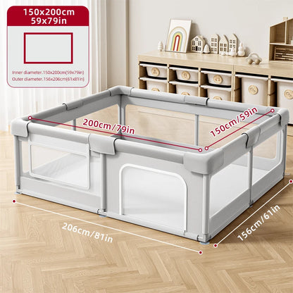 Baby Playpen - Portable Safety Play Yard  Use Foldable Design for Home Travel & Playtime Creates Secure Space for Toddlers