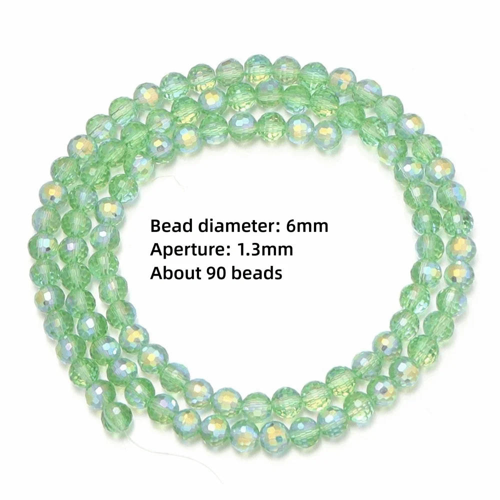 6/8/10mm Sizes Faceted Glass Beads Pink Blue Plating Clear Crystal Earth Beads 96-faceted Faceted Cut Style Jewelry Making Beads