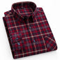 Pure Cotton Men's Plaid Shirt Long Sleeve Regular Fit Men Casual Oversized Shirt Leisure Autumn Male Blouse New Plus Size
