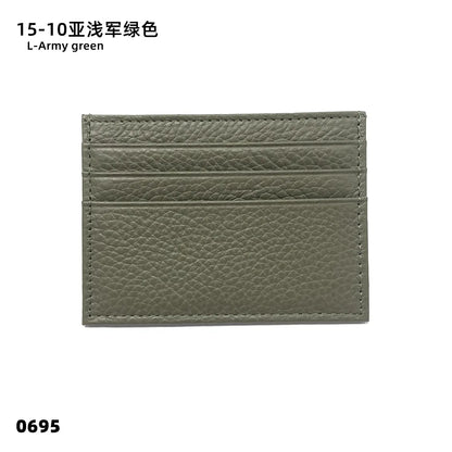 Custom Company Logo Cowhide Card Holder Woman Man Fashion Slim Mini Card Bag Genuine Leather Engrave Name Luxury Casual Purse