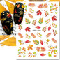3d Nail Art Decals Elegant White RoyalBlue Roses Flowers Adhesive Sliders Nail Stickers Decoration For Nail Manicure