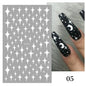 Black and White Love Flowers Line Art 3D Stickers Nail Decals Nail Art Accessories Butterfly Rose Nail Stickers Nail Sliders