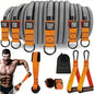 Resistance strap with handle used for muscle training, strength building body shaping, yoga, home fitness equipment - natural