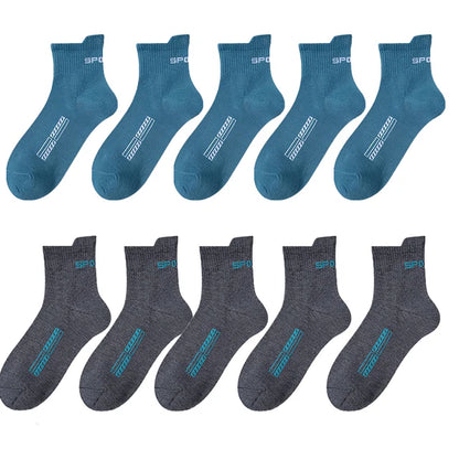 10/20Pairs High Quality Men's Socks Casual Breathable Cotton Man Run Sports Socks Spring Autumn Male Sox Gifts Plus Size 38-45