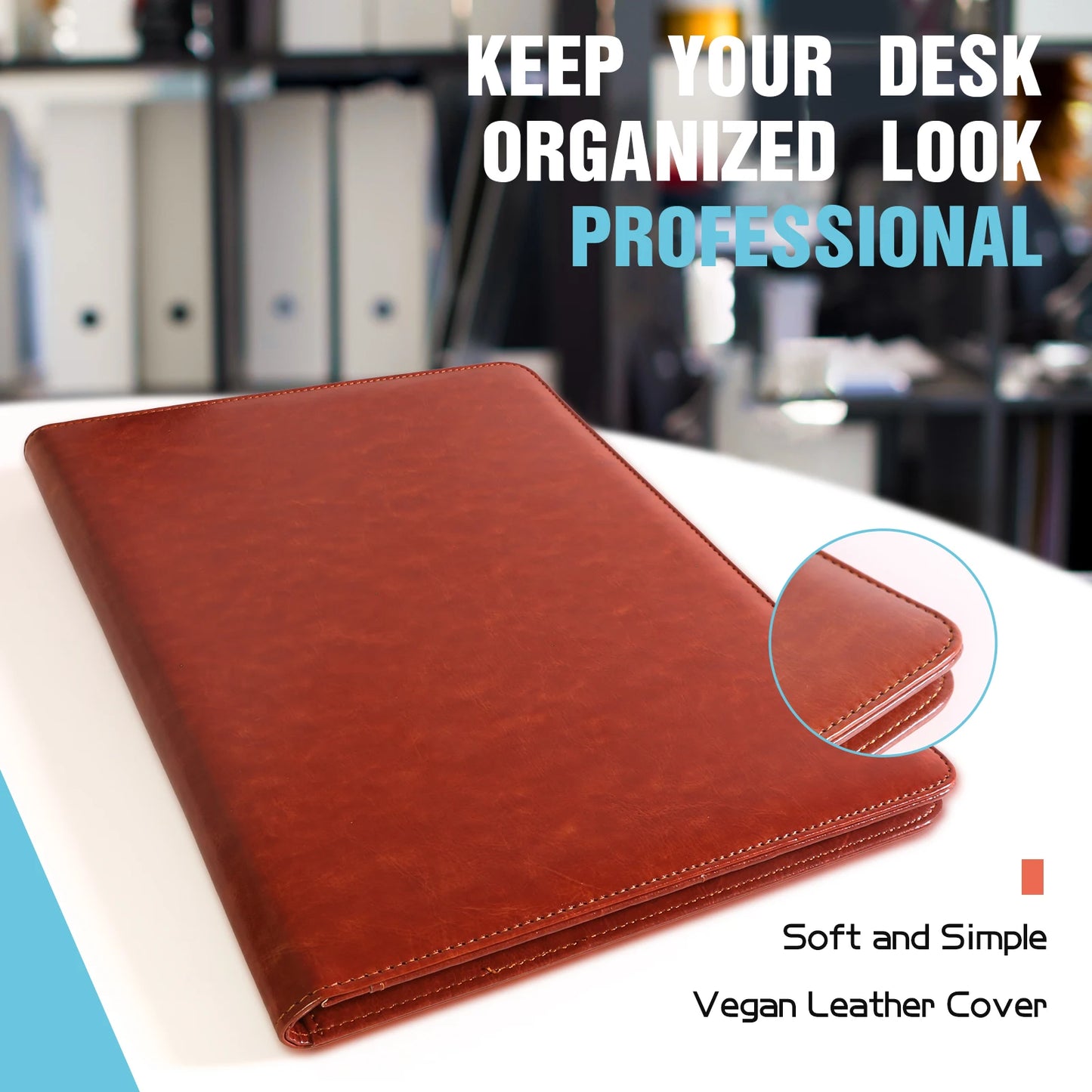 Multifunctional Conference Folder A4 Business Stationery Folder PU Leather Contract File Folders Filing Office School Supplies