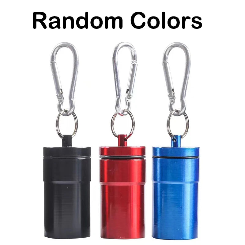 1Pcs Windproof Cigarettes Ashtray with Keychain Ash Tray Outdoor Portable Pocket Ashtray with Lid Aluminum Storage Tube Holder