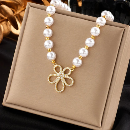 XIYANIKE 316L Stainless Steel Necklace for Women Gold Color New Trends Exquisite Chic Charming Birthday Fashion Jewelry Collier