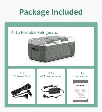 Alpicool NL15 15L Portable Car Refrigerator 12 Volt Mini Fridge Freezer 12/24V DC 100-240V AC Cooler Ice Box for Truck Camping