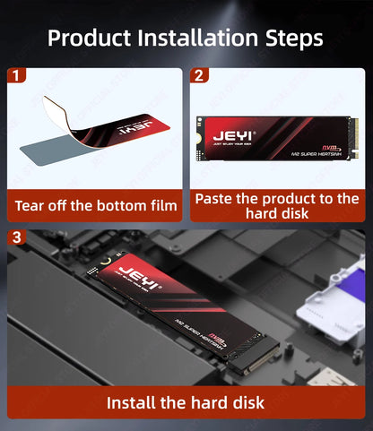 JEYI M.2 2280 SSD Graphene Copper Heatsink - Ultra Thin 0.5mm High Thermal Conductivity Cooling Pad for NVMe/SATA SSD(1/2/5pc）