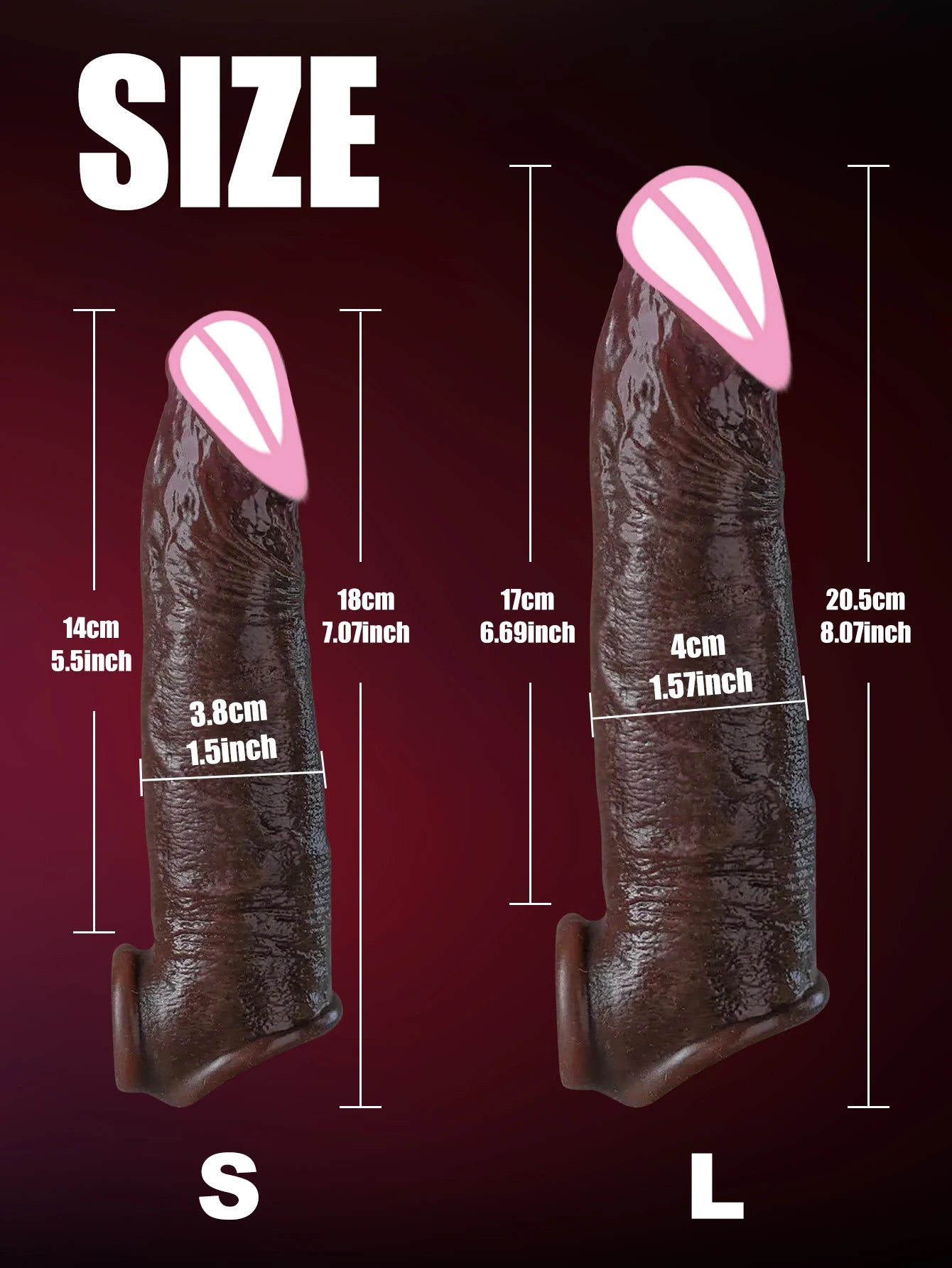 Realistic Super Huge Penis Sleeve Big Growth Penis Delayed Ejection Extend Penis Reusable Enlarger Silicone Condom Male Sex Toy