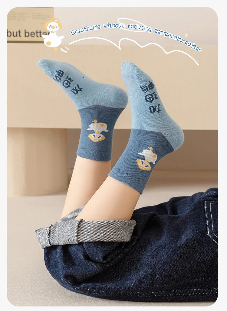 5 Pairs Kids Boys Girls Socks Children Baby Toddler Sport Socks School Students Spring Autumn Soft Cotton Fashion Mid Tube Socks