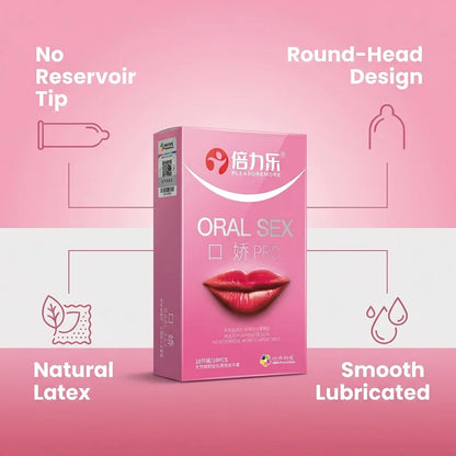 Oral PRO MultiPurpose Condoms No Reservoir Ultra Thin Front Internal Dotted Natural Latex 10pcs-50pcs Men ExtraSensation Beilile