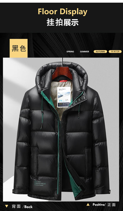 2023 New Gloss Down Jacket Men Plush Winter Warm Jackets Men Windproof light Down Jacket Men 90% Duck Down Coat Male