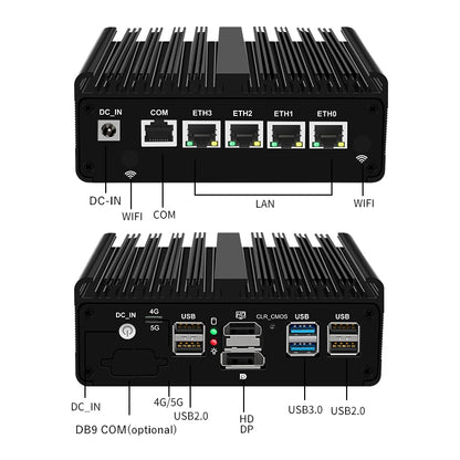 12th Gen Intel N150 N100 7305 Firewall Router 4x I226-V 2.5G LAN N5105 J6412 Fanless Mini PC Barebone Computer OPNsense PfSense