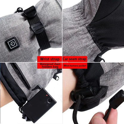 Men Electric Heated Skiing Gloves Smart Electrical  Winter Warm with Battery Case Gloves Touch Screen Electric Heated Equipment