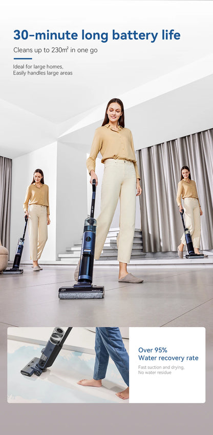 JONR ED12 Pro Cordless Vacuum Cleaner Wet & Dry Vertical Vacuum Cleaner with Hot Air Dry Self-Cleaning For Smart Home Appliances
