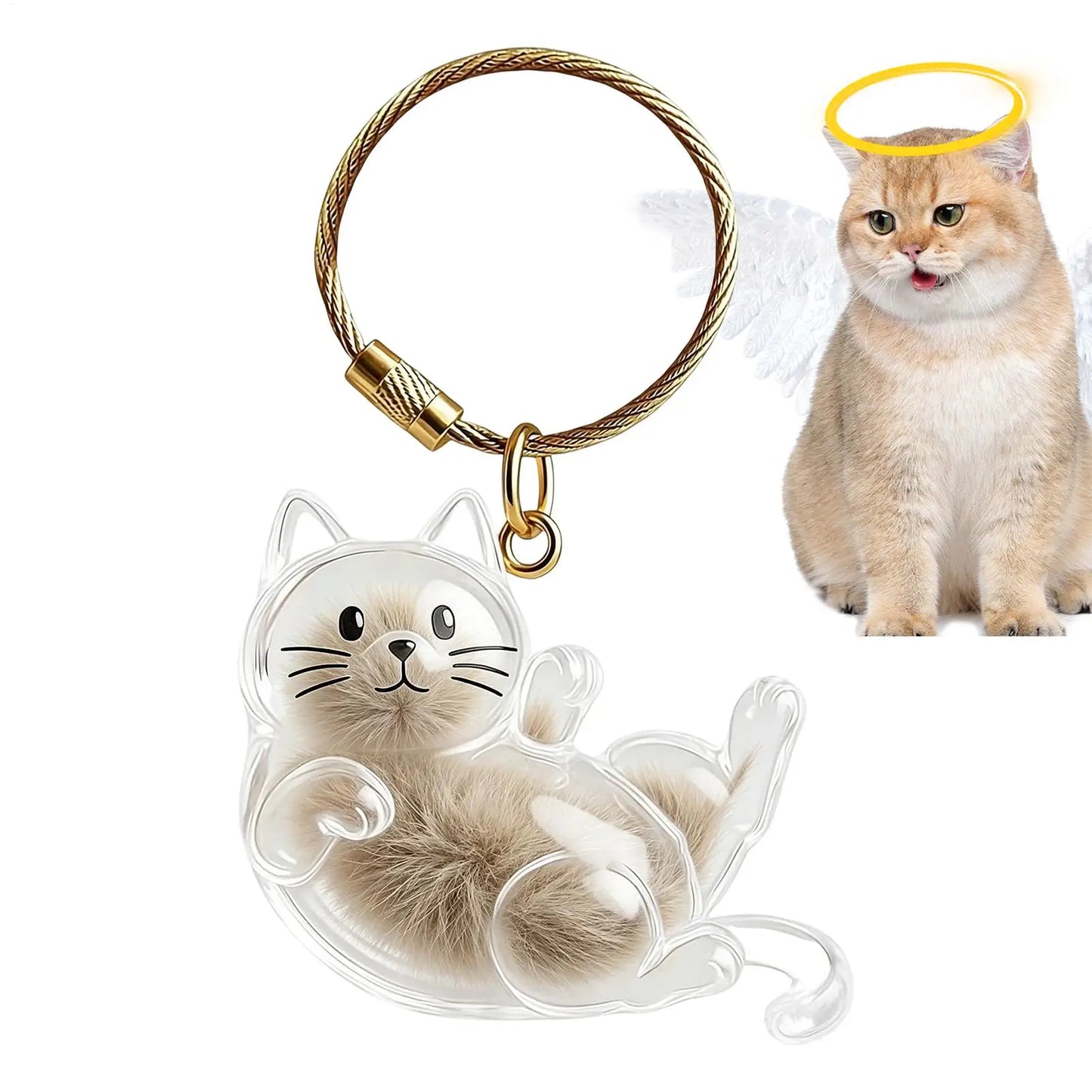 2x3x6cm Pet Hair Keychain Holder, Portable Cat Dog F ur Pendant For Bag, Keepsake Key Ring For Backpack Purse Wallet, Cute Gift