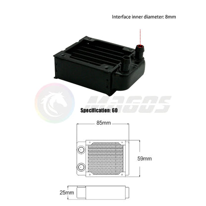 PC Water Cooling Radiator Aluminum For CPU GPU RAM Heatsink Exchanger Fan Cooler 60/80/90/120/240/360mm Black/White