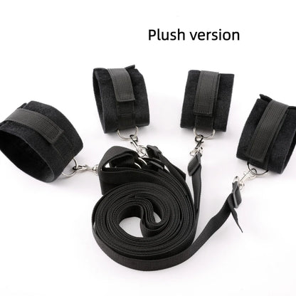Bed Bondage Restraint Set Adjustable Wrist Ankle Cuffs Comfortable Couples Handcuffs Adult Sex SM Game Lover Intimate Play Kit