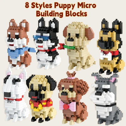 DIY Creative Micro Building Blocks Set  Dogs  Cartoon Character Models DIY Educational Toys For Children Birthday Gift