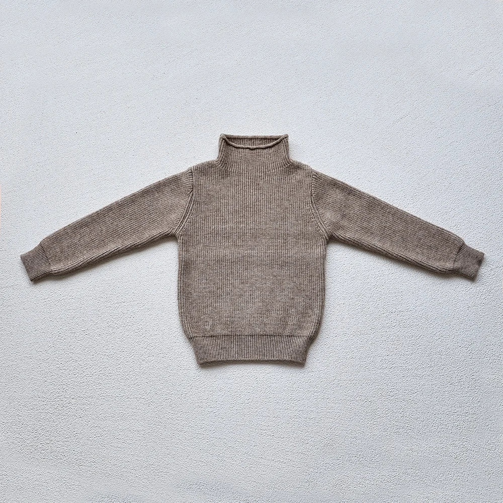 MILANCEL Spring Autumn New Kids Infant Sweaters Turtleneck Boys Pullover Boys Knitwear Girls Base Sweater