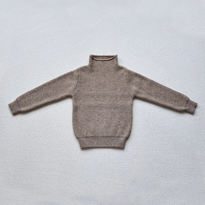MILANCEL Spring Autumn New Kids Infant Sweaters Turtleneck Boys Pullover Boys Knitwear Girls Base Sweater