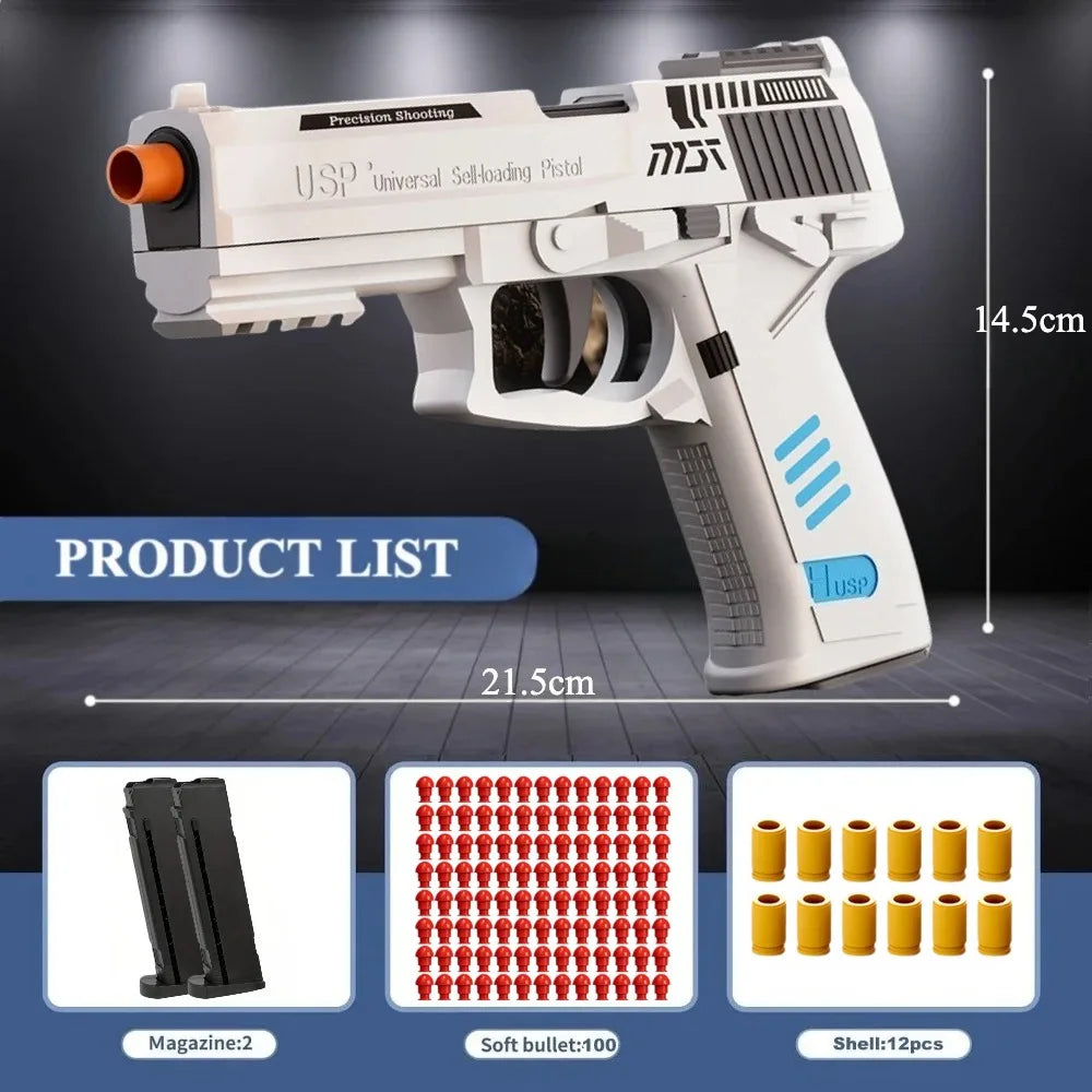 SIG17 Throwing Shell Soft Bullet Toy Gun with Blowback Outdoor Sports CS Game Pistol Launcher Model Birthday Gift