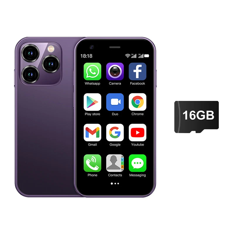 SERVO 15SE Mini Smartphone 3G WCDMA Android System WiFi Hotspot Play Store 3.0" Display Small Palm Smart Phones Dual SIM Standby