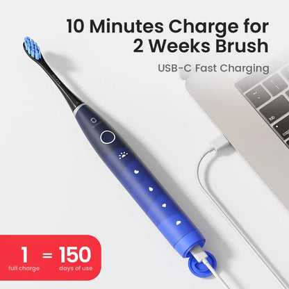 Electric Toothbrush for Adults,Oclean 150 Days Battery Life Electric Toothbrush with 3 Brush Heads  5 Modes IPX7 Waterpoor