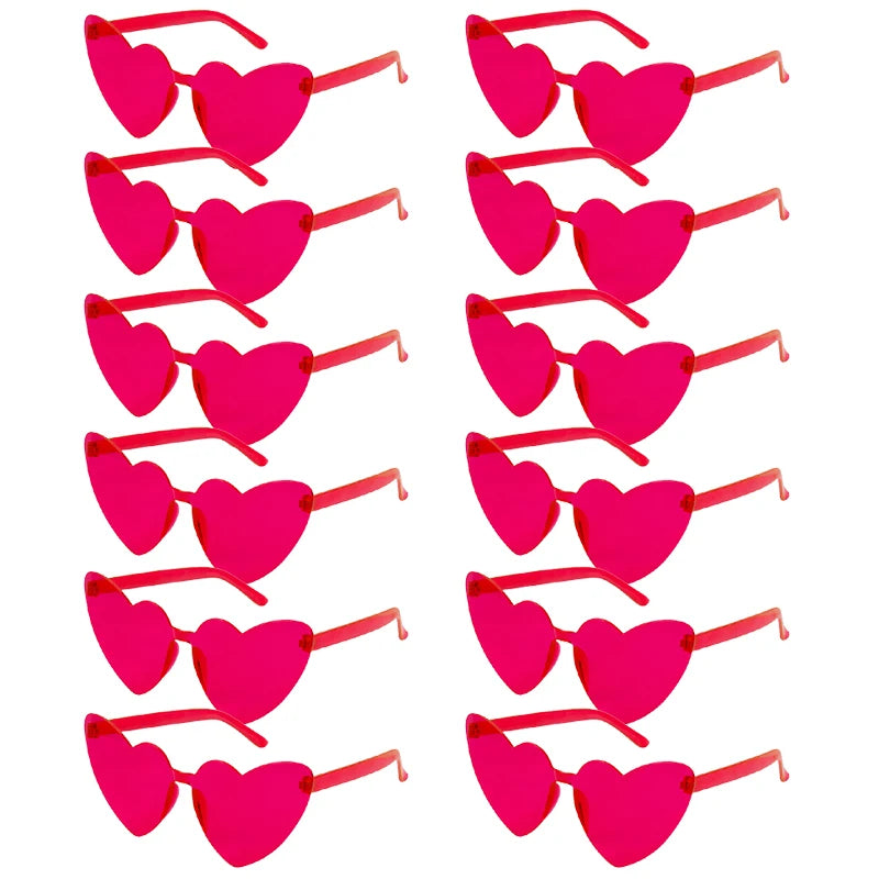 6/8/10/12pcs Wedding Bridal Shower Sunglasses Pink Red Heart Glasses Bride To Be Bridesmaid Gifts Bachelorette Hen Party Decors