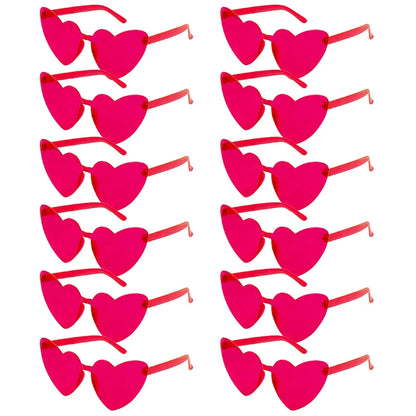 6/8/10/12pcs Wedding Bridal Shower Sunglasses Pink Red Heart Glasses Bride To Be Bridesmaid Gifts Bachelorette Hen Party Decors