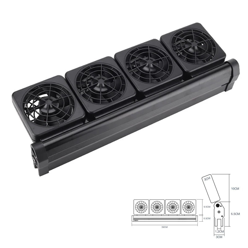 Fish Tank Cooling Fan Timing Adjustable Wind Speed Cooling Fan Fish Tank Cooler Glass Thickness ≤12mm Aquarium Accessories