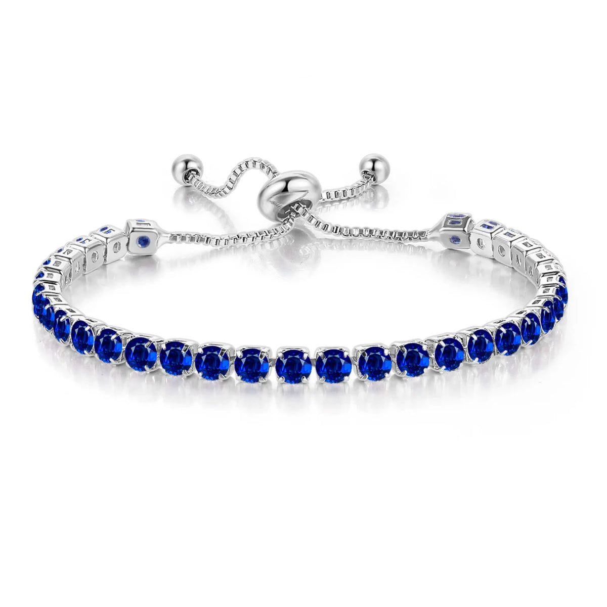 Adjustable Colorful Birthstone Tennis Bracelets for Women 4MM Crystal Bangle Female Hand Chain Trend Jewelry Accessories H133