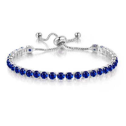 Adjustable Colorful Birthstone Tennis Bracelets for Women 4MM Crystal Bangle Female Hand Chain Trend Jewelry Accessories H133