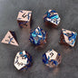 D&D kauliukai, 7 kauliukų metalinis DND kauliukų rinkinys, svertiniai metaliniai „Dungeons and Dragons“ kauliukai, daugiakampiai D ir D kauliukai, skirti vaidmenų žaidimui
