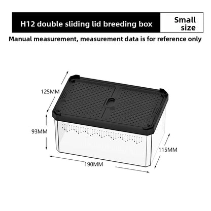 NOMOY Magnetic Sliding Lid Reptile Enclosure - Dual Opening Critter Cage for Crested Geckos, Frogs, Lizards, Snakes & Silkworms