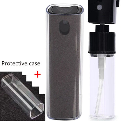 2-IN-1 Screen Dust Removal Microfiber Cloth Wipe Spray Bottle Set Laptop Tablet Mobile Phone Cleaning Tools Portable Cleaner