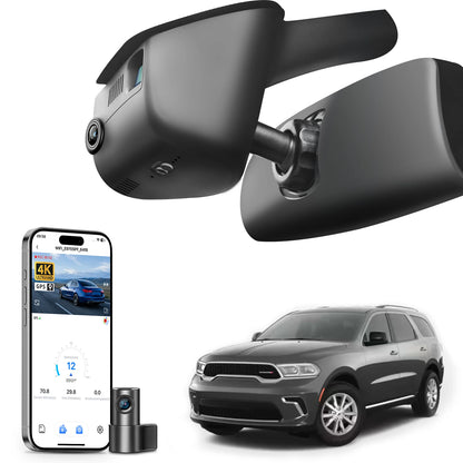 Mangoal Dash Cam 4K For Dodge Durango Dash Car Camera 2016-2026 GPS WiFi & App IMX 335 STARVIS Sensor Plug and Play DashCam