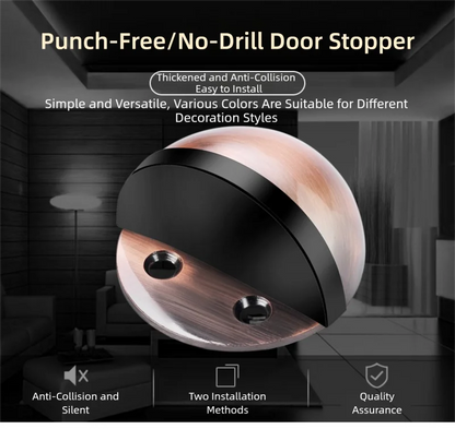No-Drill Magnetic Door Stopper: Silicone Anti-Collision Buffer for Glass & Bedroom Doors - Windproof Floor Mount