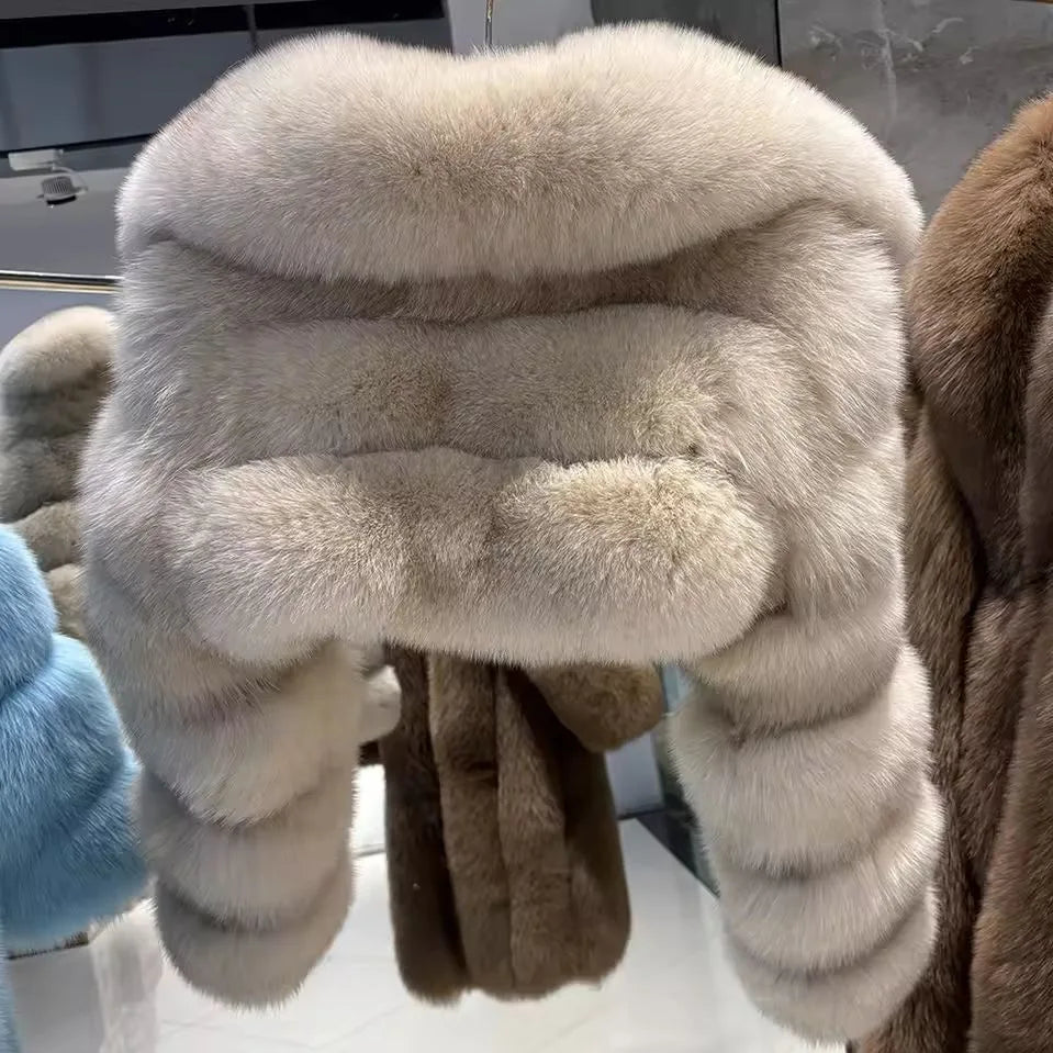 Short Coat Women Faux Fur Fox Coats Jackets Turn Down Collar Coat Thick Y2k Streetwear Jacket Work Outerwear Autumn Winter 2025