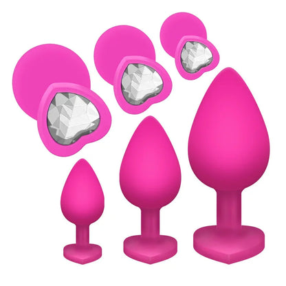 3Pcs Set Butt Anal Plug With Crystal Sex Toys for Women Men Soft Silicone Erotic Massager Stimulator Dildo Adult Product Plug