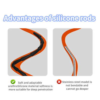 Male Long Urethral Plug Multi Purpose Urethral Tube Silicone Stepwise Horse Eye Urethral Rod Urethral Stimulate Expander Sex Toy